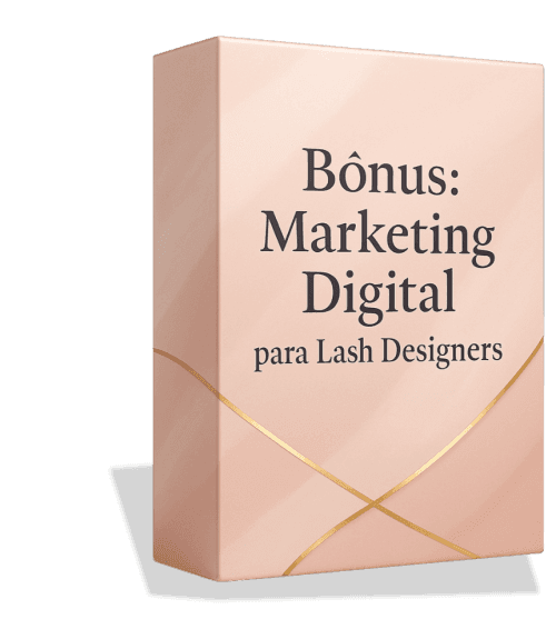 Bonus marketing digital do curso de extensão de cílios - Capa com formato de livro